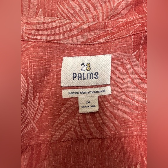 28 Palms Hawaiian Style Silk and Linen blend Shirt Men's XXL - Picture 6 of 7